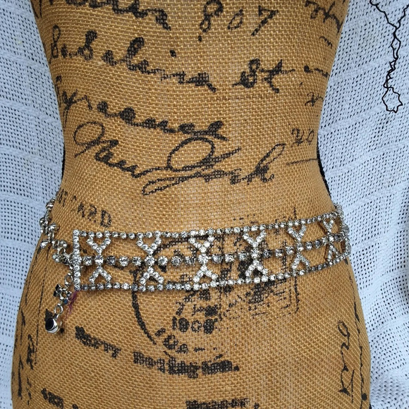 Vintage very glam Rhinestone belt S/M - Picture 1 of 16
